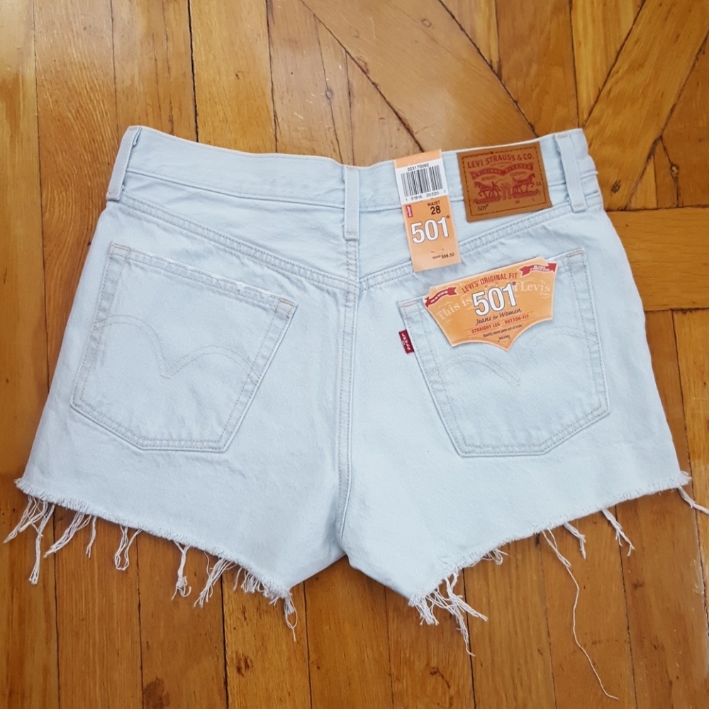 Levi's 501 Vintage High Rise Distressed Shorts - Picture 4 of 4